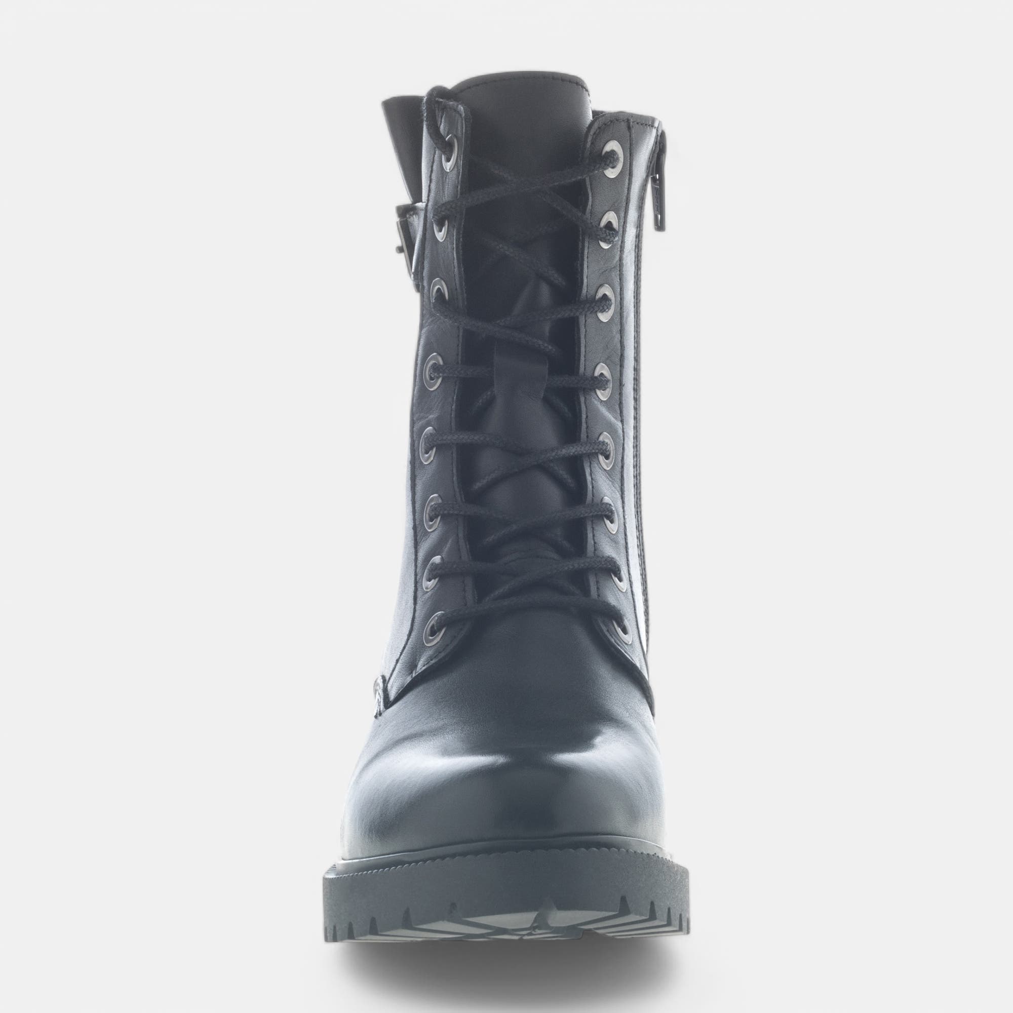 Bottines à lacets Femme en cuir noir