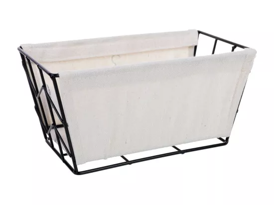 Panier de rangement en métal et tissu 20x11x12