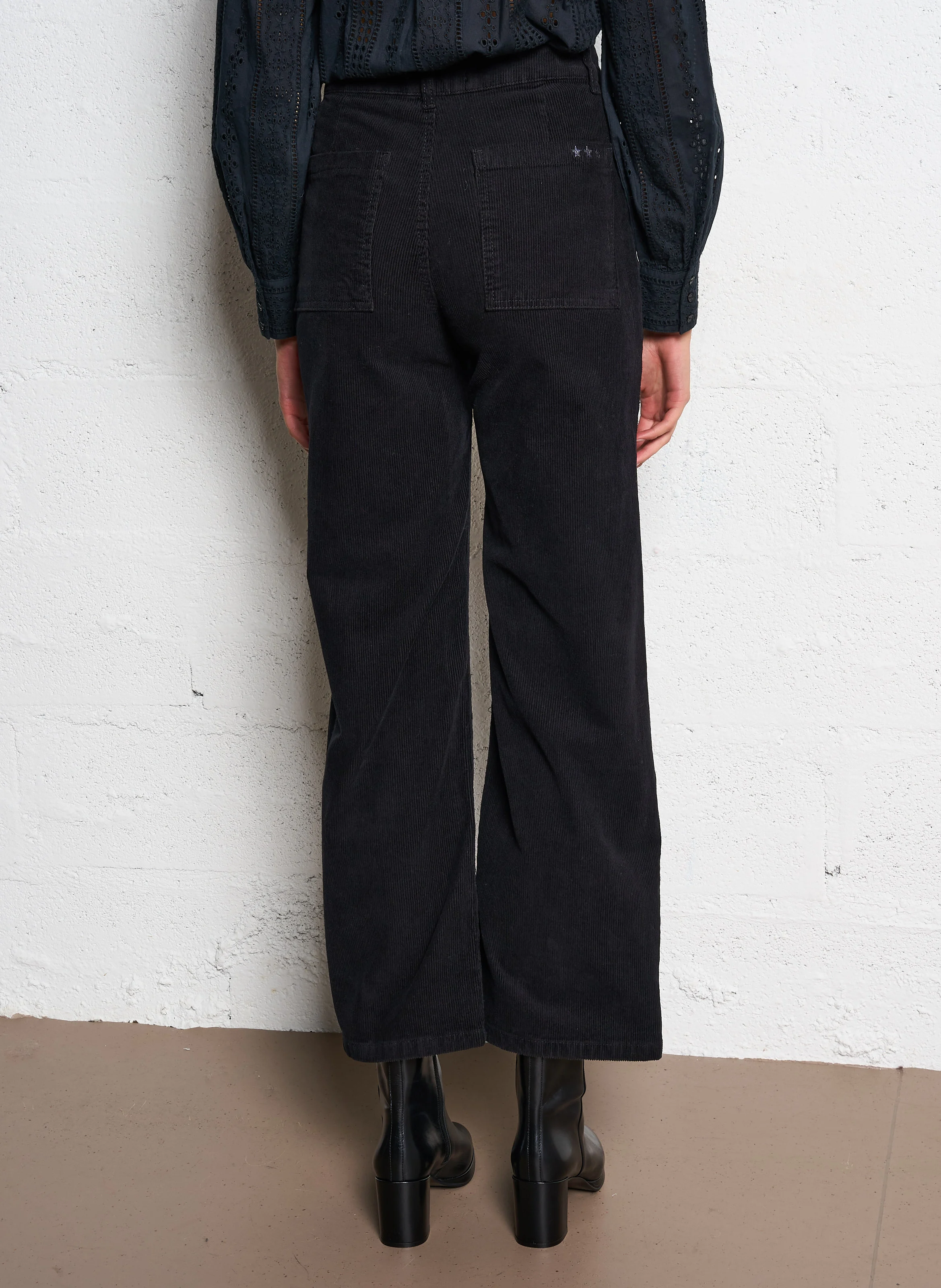 PALOMA - Pantalon en velours côtelé | Noir