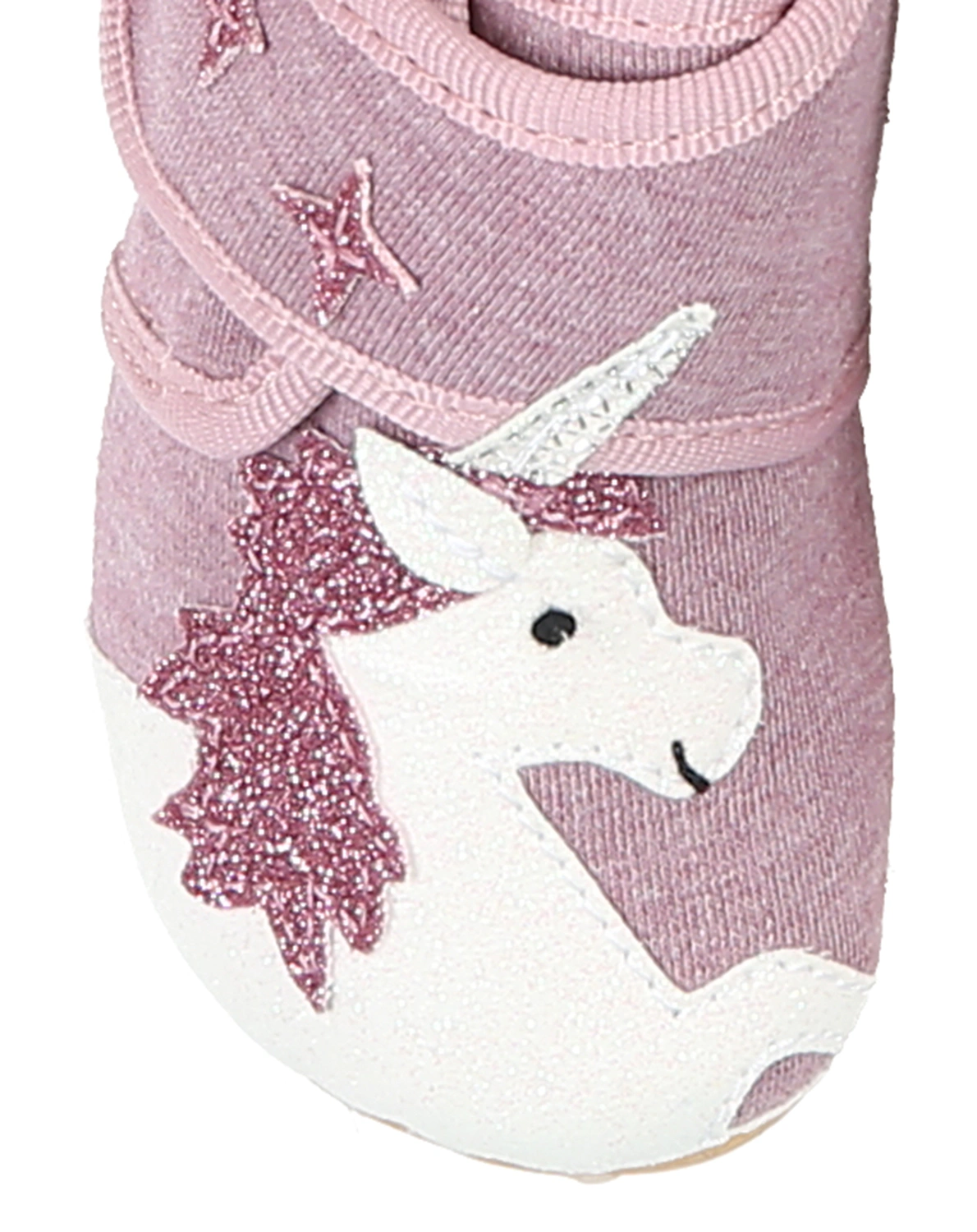 Klett-Hausschuhe EINHORN & REGENBOGEN in mulberry