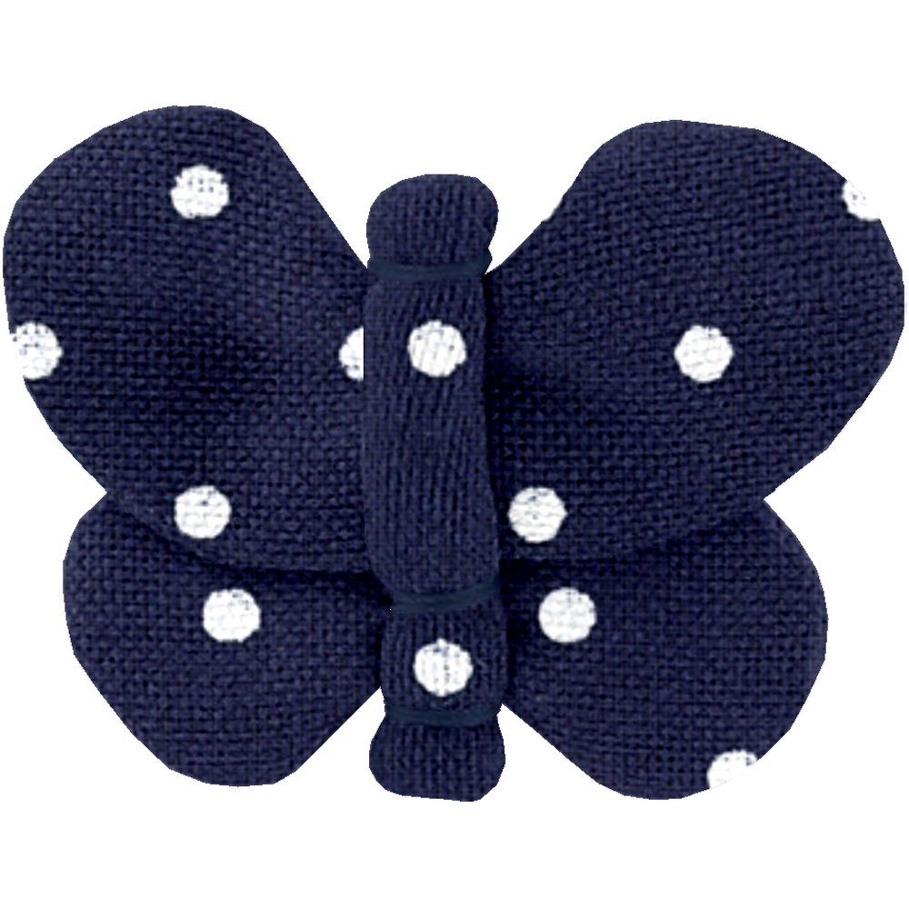 Barrette Petit Papillon Pois Marine