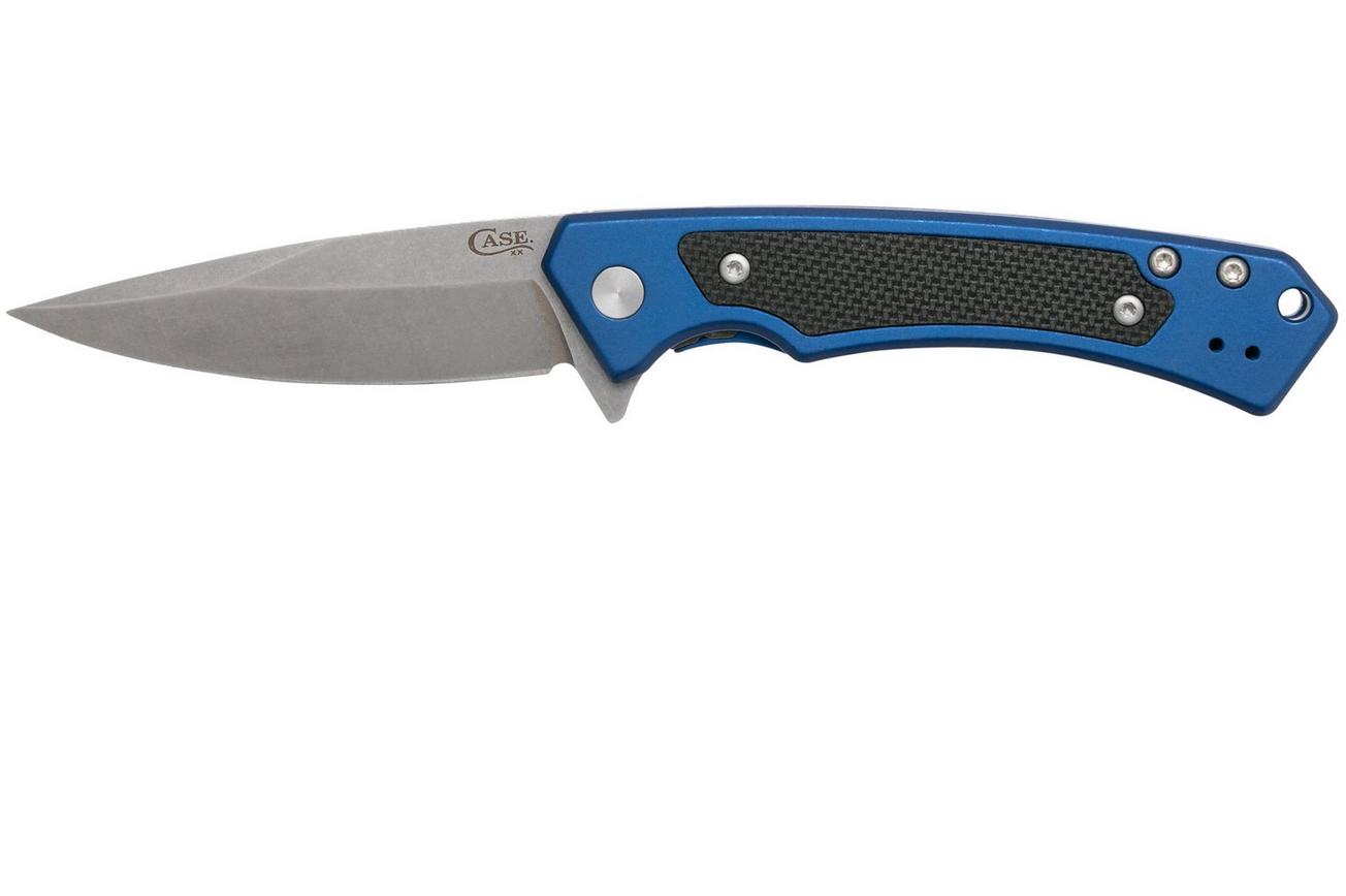 Case The Marilla, Blue Anodized Aluminum, S35VN, Black G10 Inlay, 25882 zakmes