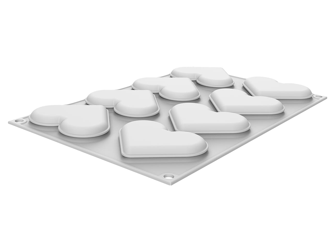 Moule silicone - 8 coeurs plats - 30 x 17,5 cm - Silikomart
