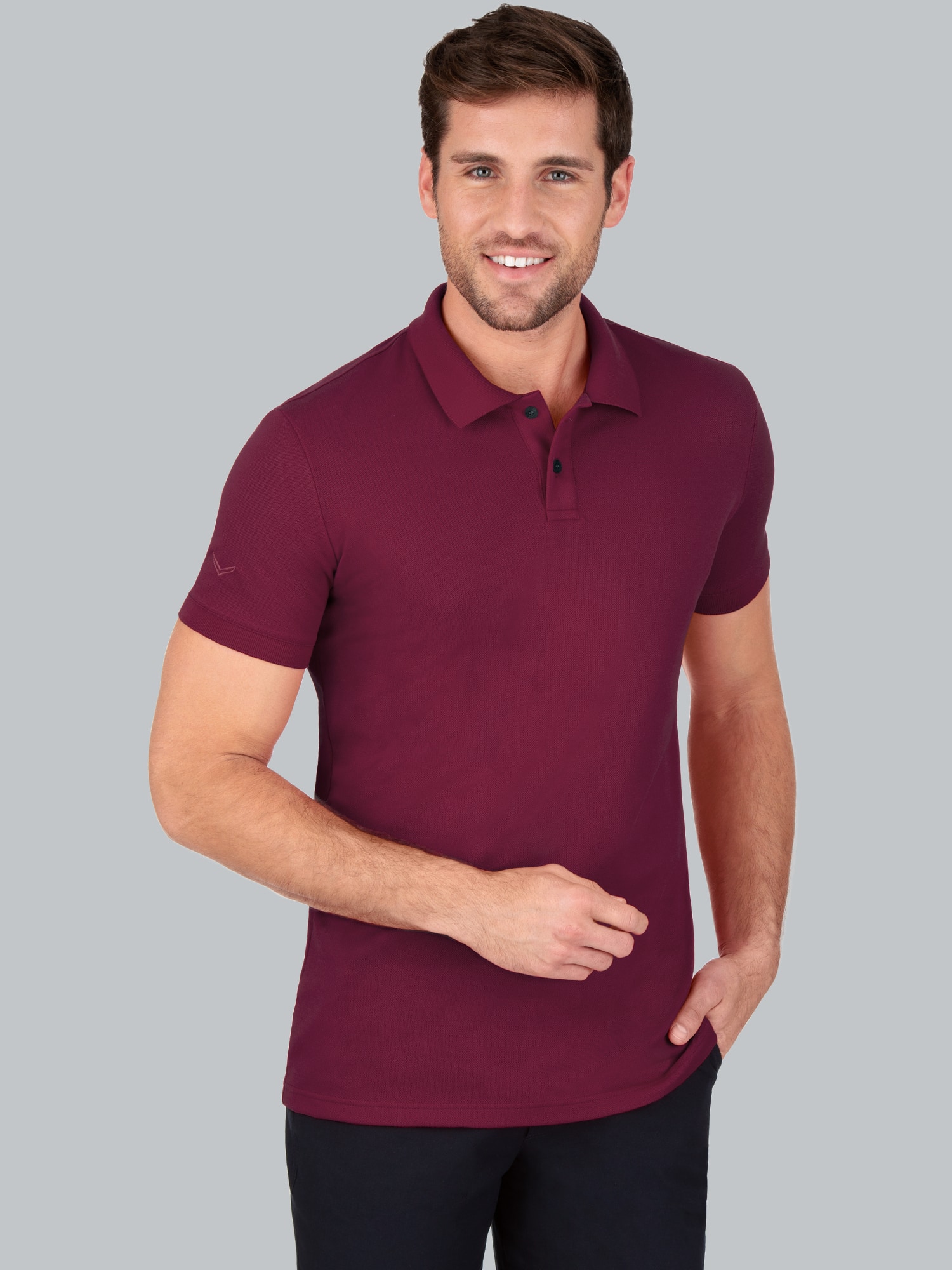 Poloshirt aus elast. Piqué Sangria