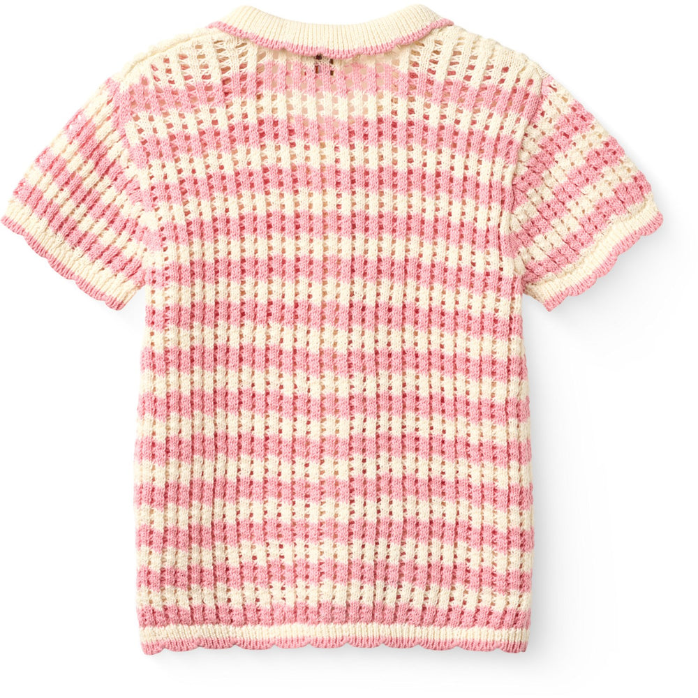 Køb COPENHAGEN COLORS Pink/Cream Comb. Crochet Ss Cardigan