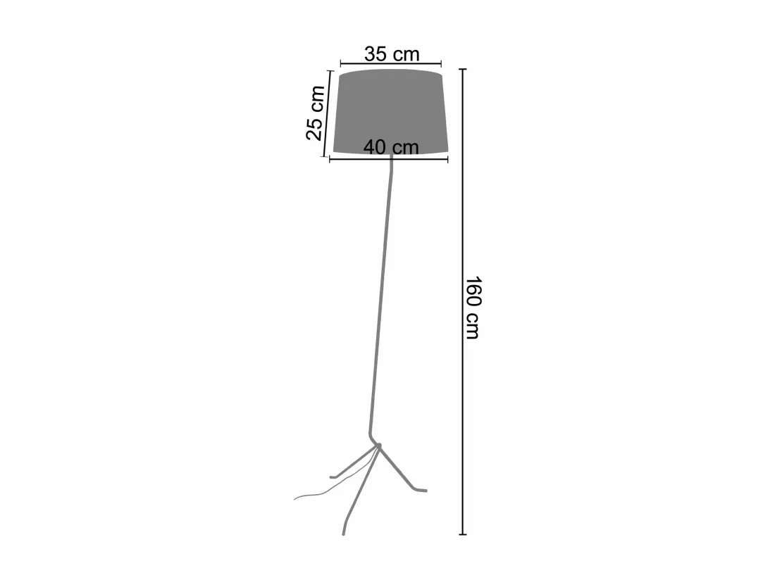 Lampadaire droit, métal blanc 160 cm.