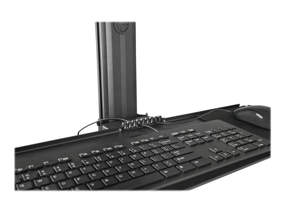 StarTech.com Mobile Workstation Cart with Monitor Mount, CPU/PC Holder, Keyboard Tray, Ergonomic Height Adjustable Desktop Computer Cart, Rolling Mobile Standing Workstation on Wheels - Portable Stand-Up Cart - Vogn med hjul - for LCD-display/PC-udst