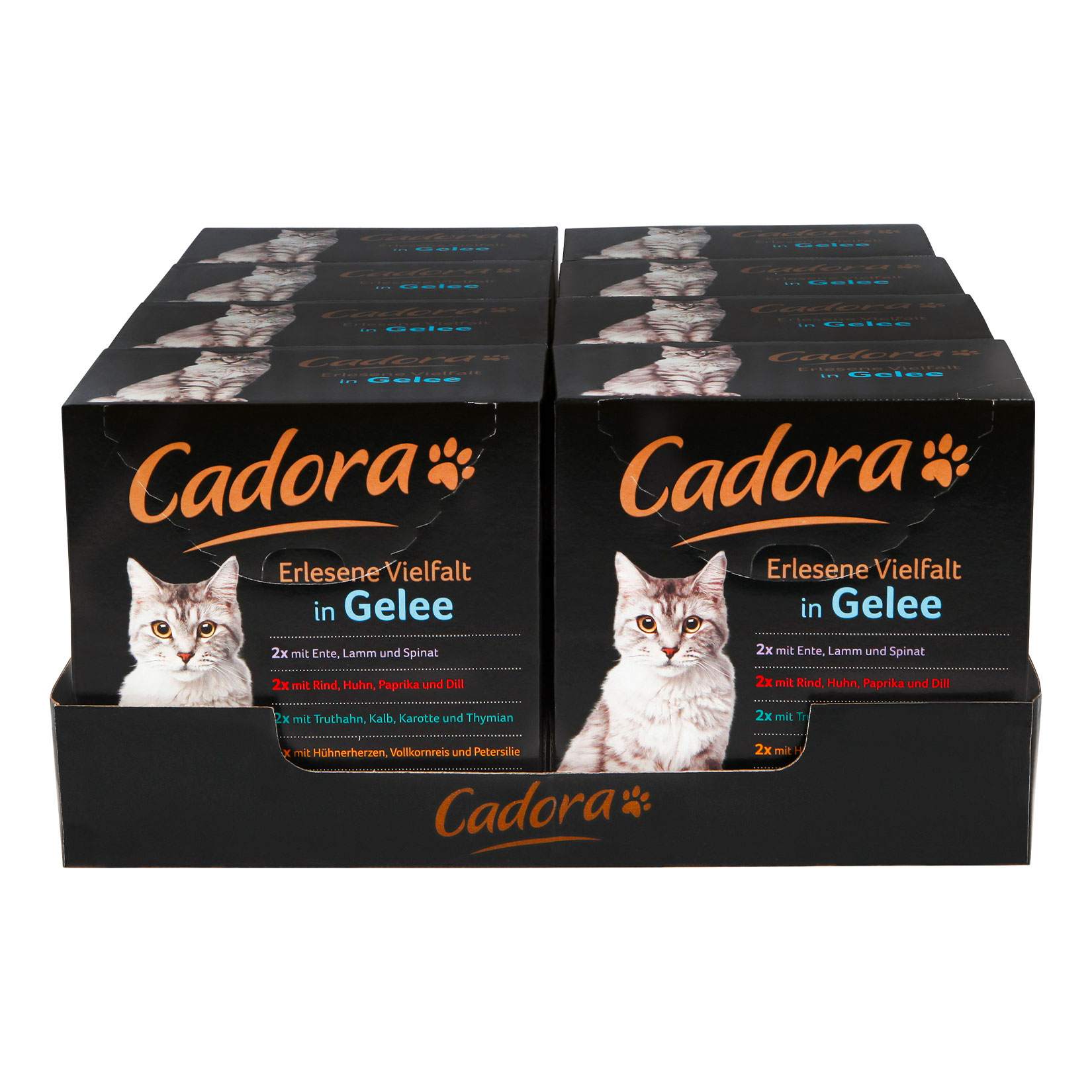 Cadora Katzennahrung Multipack Gelee 8 x 85 g, 8er Pack