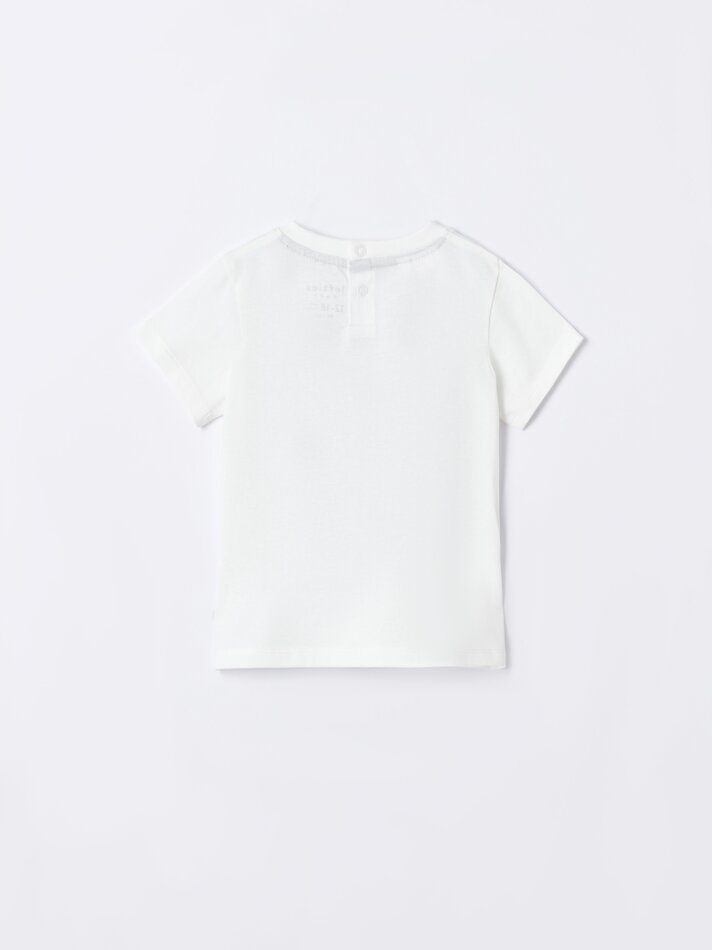 Conjunto de camiseta estampada e bermuda - Branco
