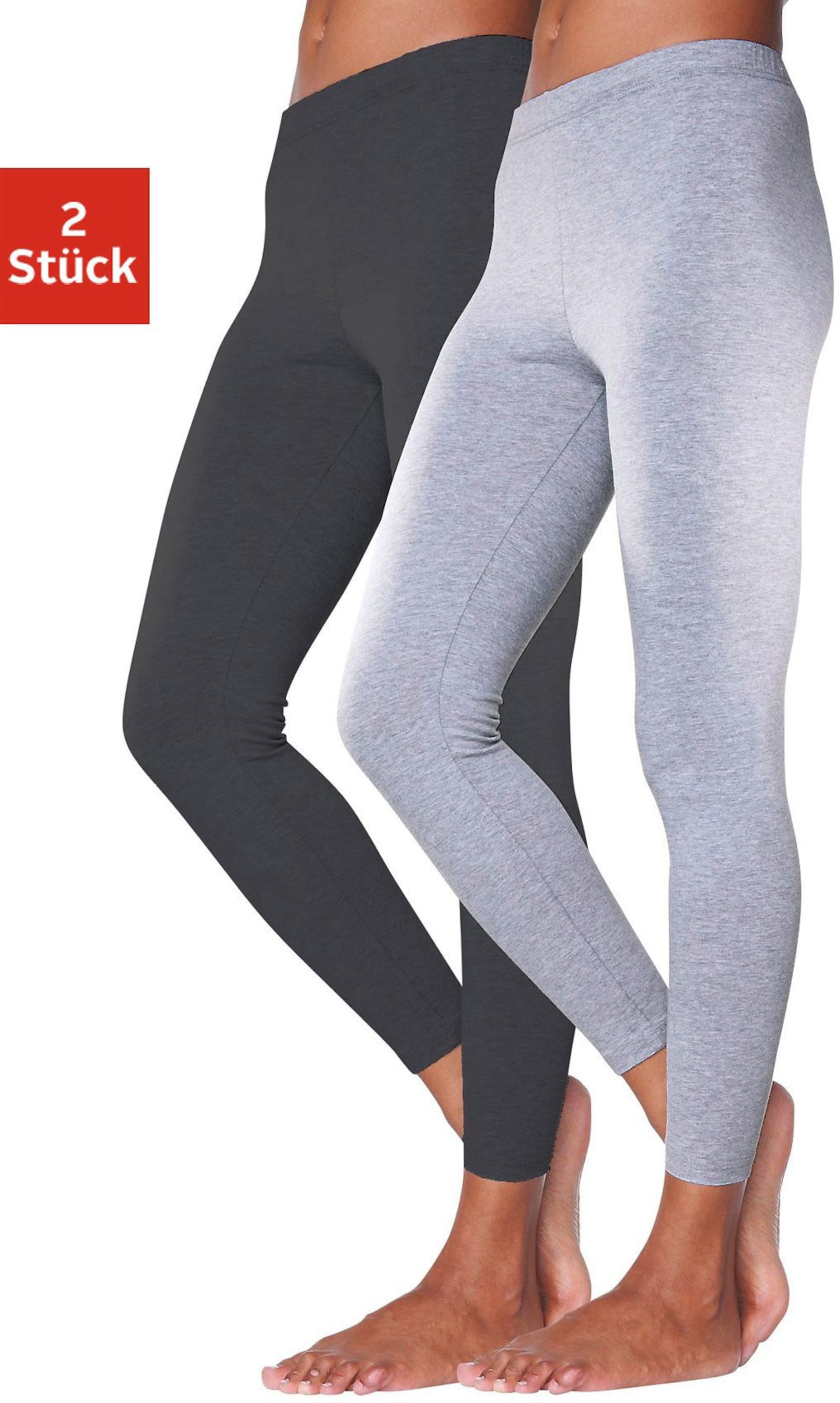 Leggings in hellgrau, schwarz