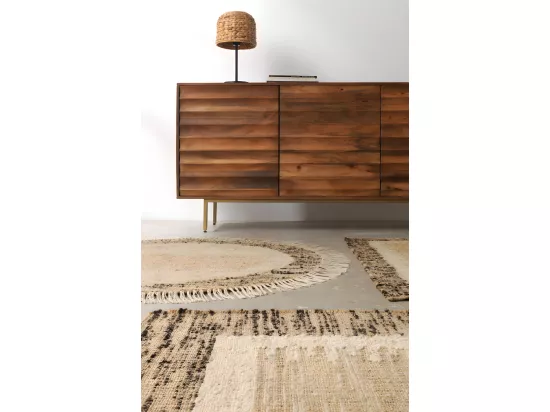 Tapis en jute, laine et coton 240 cm diam.