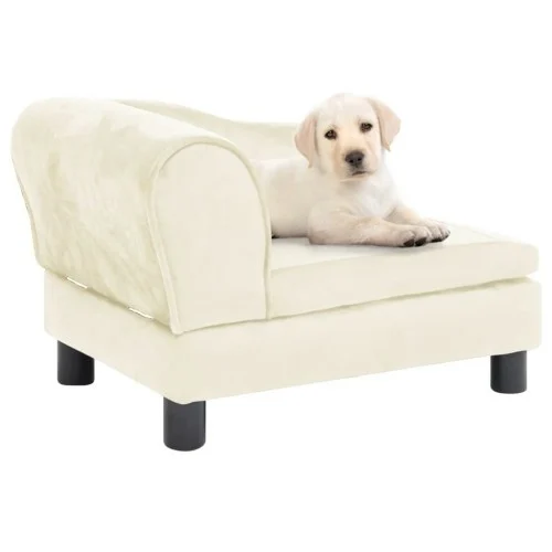 Sofá para cães Vidaxl cor creme com encosto