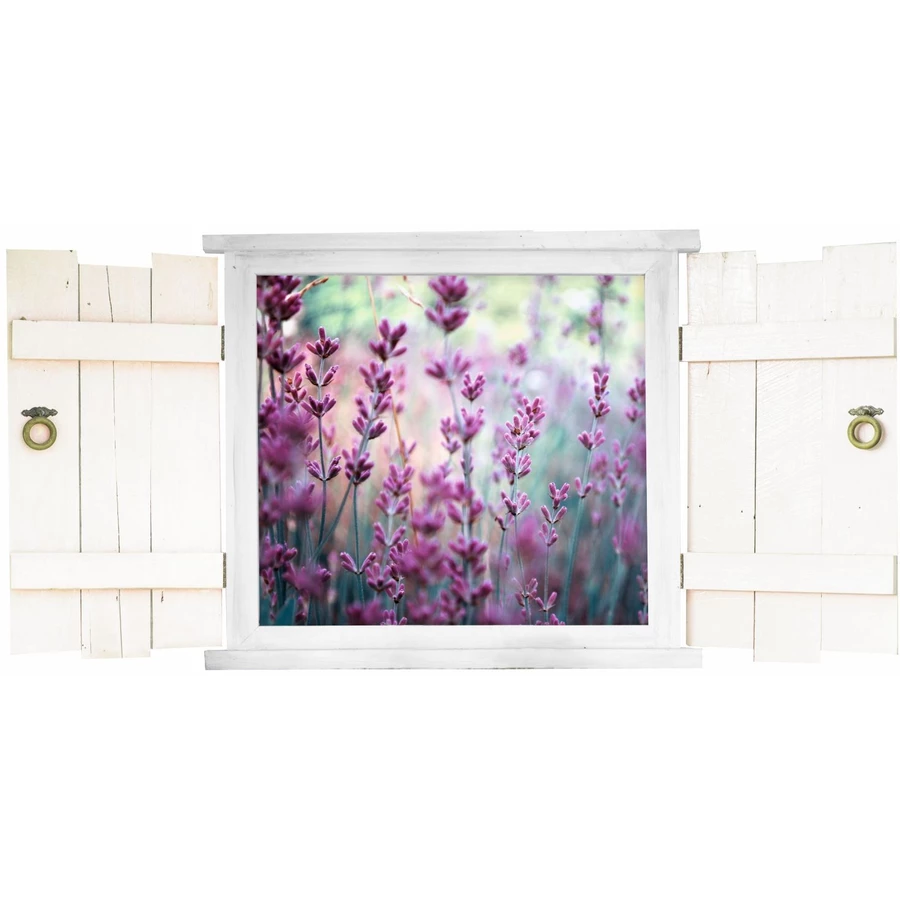Nikima Wandtattoo 031 Lavendel im Fenster in 6 vers. Größen bunt