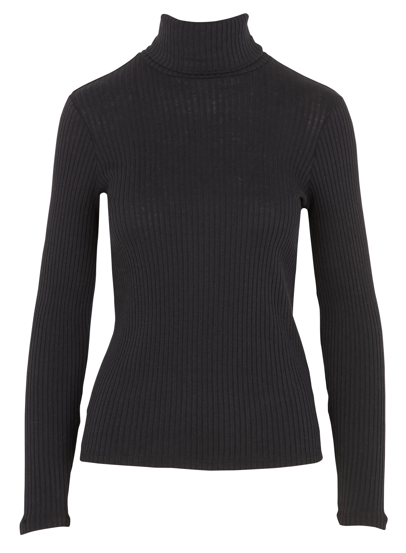 Pull col roulé en coton mélangé | Noir