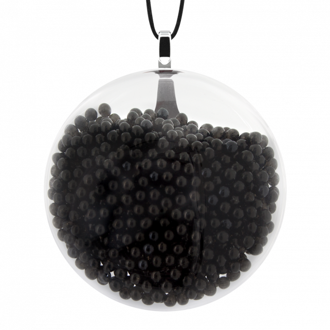 Pendentif en verre soufflé - Galet Medium Billes