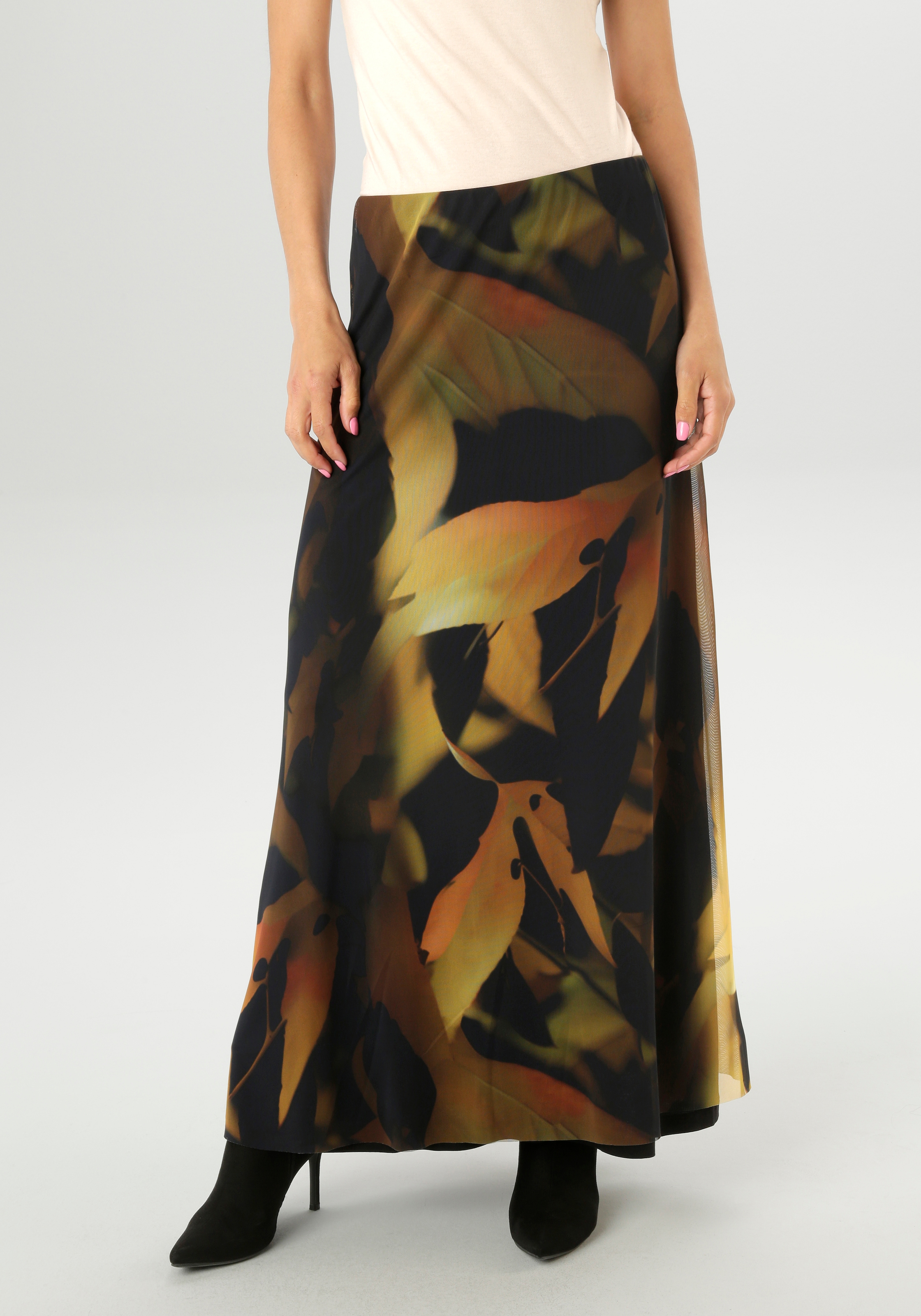 Aniston SELECTED Maxirock , mit farbharmonischen Batikdruckdessin - NEUE KOLLEKTION