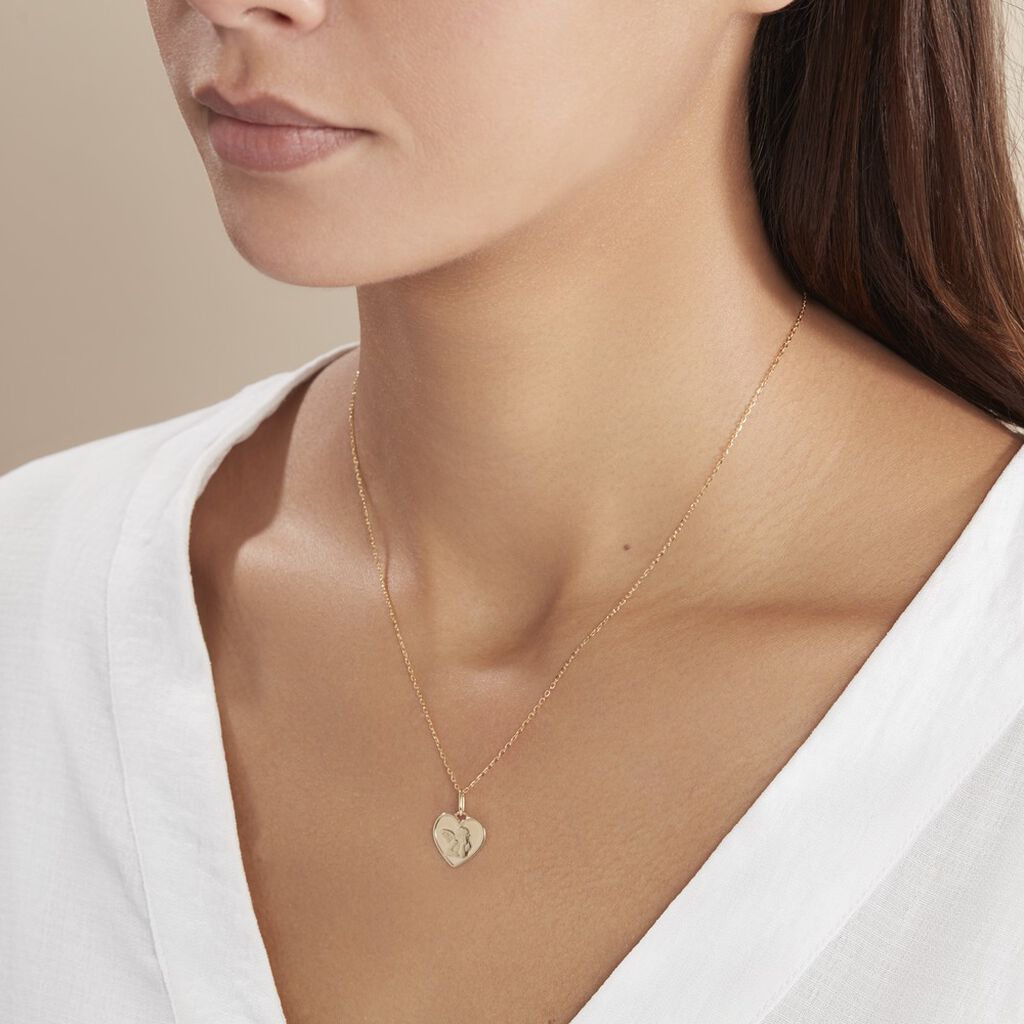Pendentif Ange Coeur Or Jaune