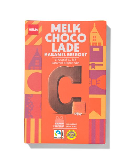 lettre C en chocolat au lait caramel beurre salé 135g
