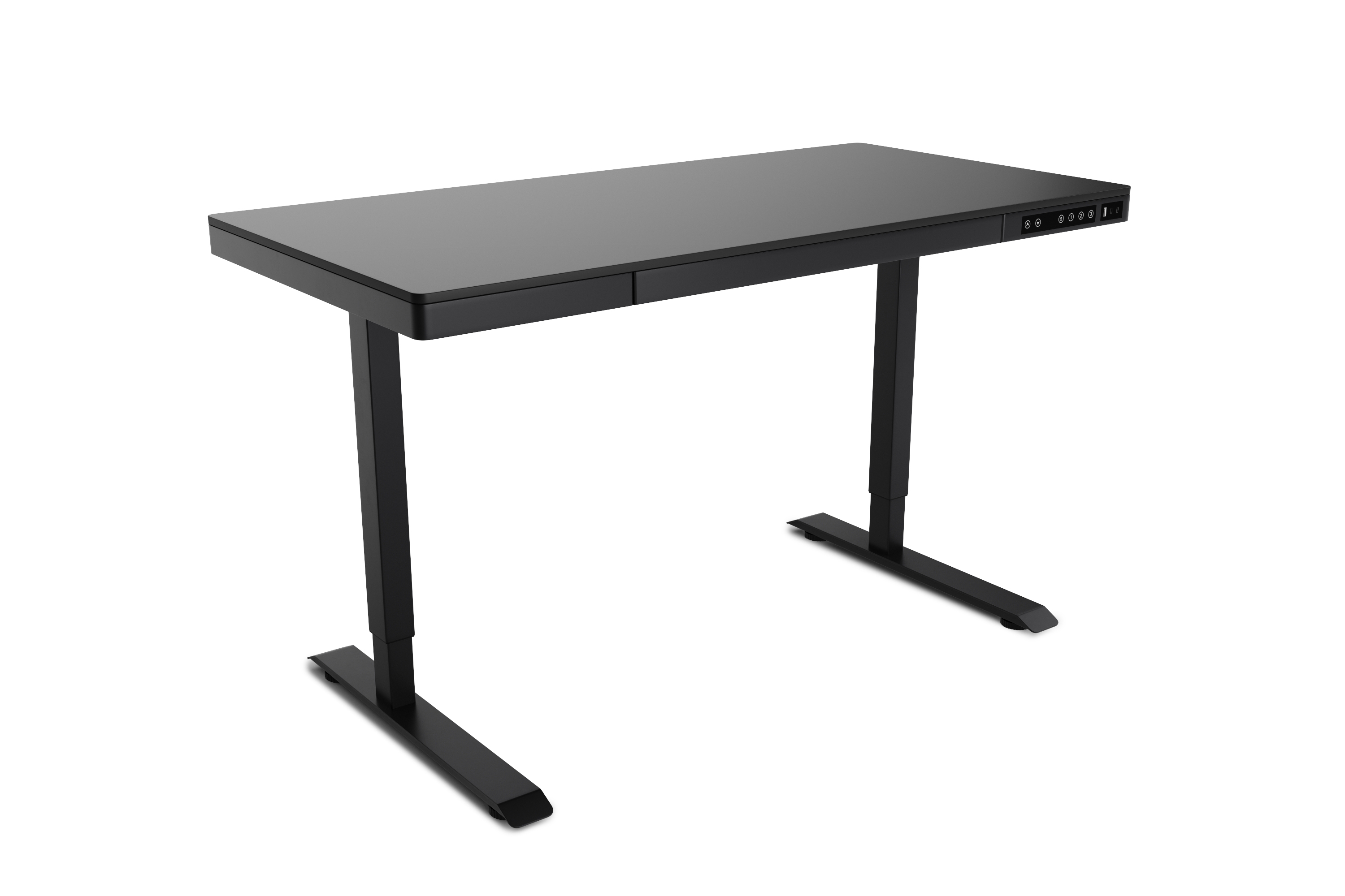 Stehpult elektrisch mit Schublade schwarz 120 x 60 cm