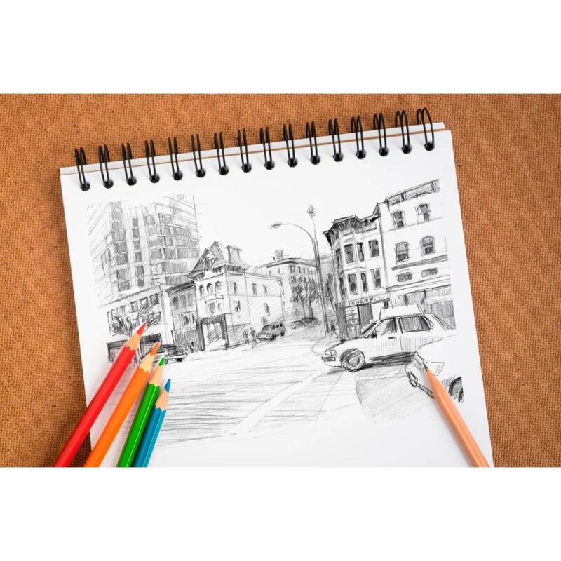 Sketch bloc spiralé 50F A4 90g - Blanc