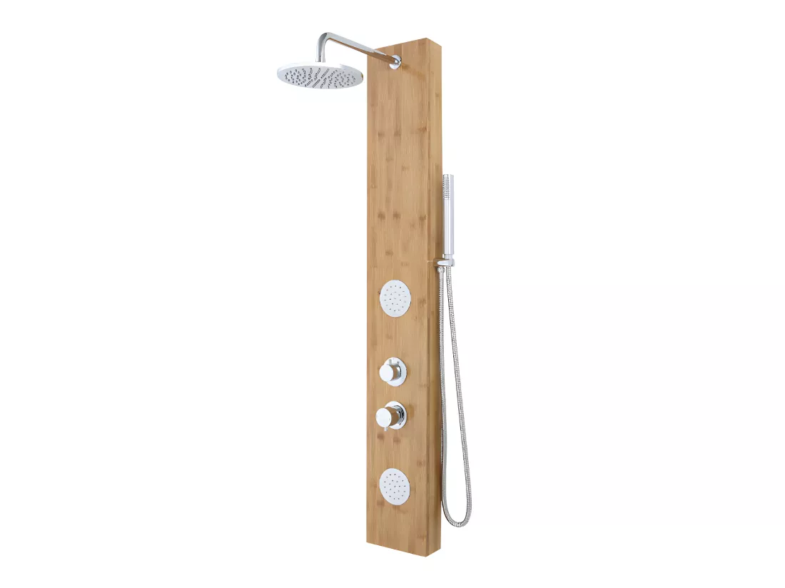 Colonne de douche hydromassante en bambou - 20*140 cm - SOLAL
