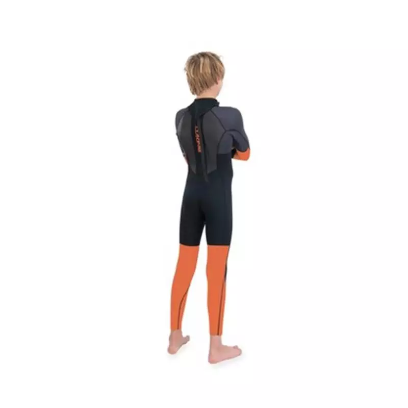 Combinaison intégrale junior DAKINE Quantum Back Zip 3/2 Flatlock Black/Orange