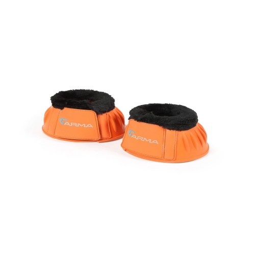 Conjunto de 2 sinos fechados ARMA laranja para cavalos