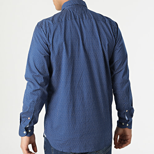 Chemise Manches Longues Soft Micro Print 3119 Bleu Marine