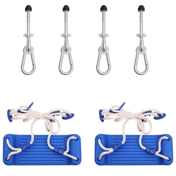 vidaXL Assentos de baloiço 2pcs c/ pedras de escalada Azul