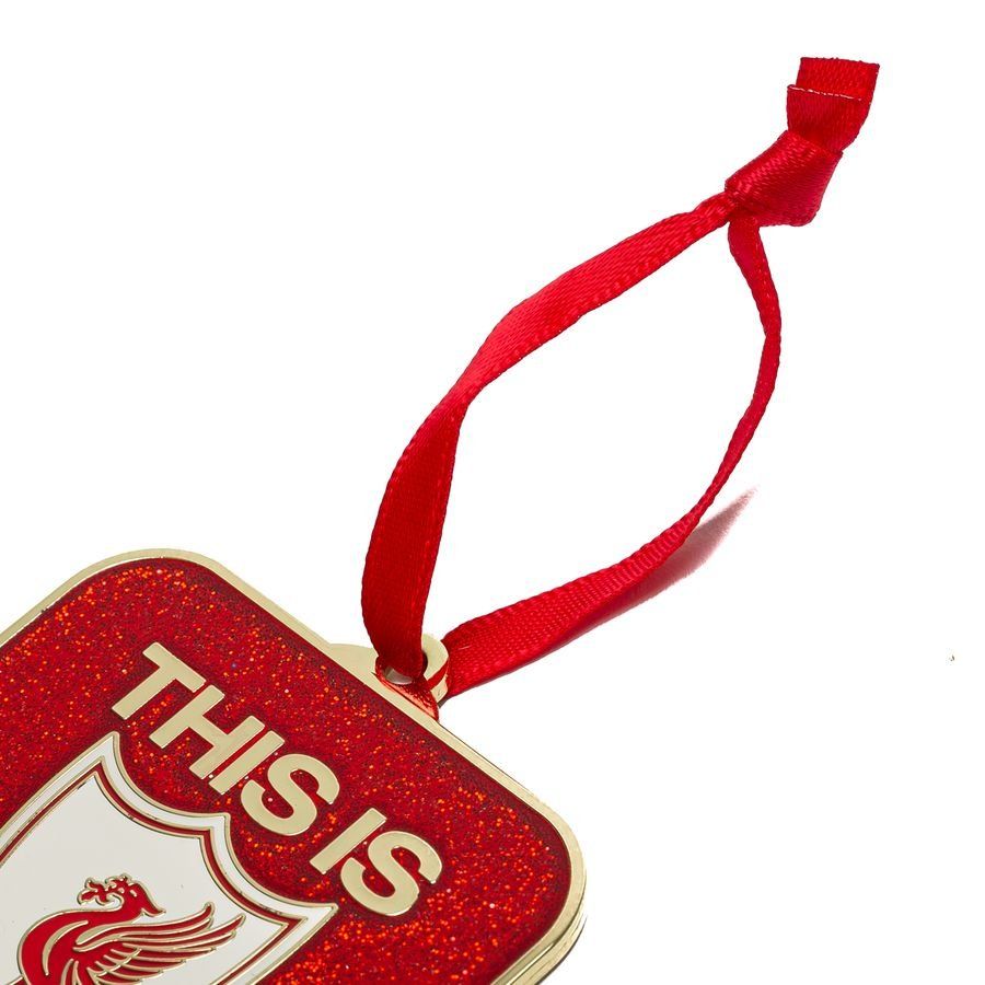 Liverpool This Is Anfield Glitter Christmas Decoration - Rouge