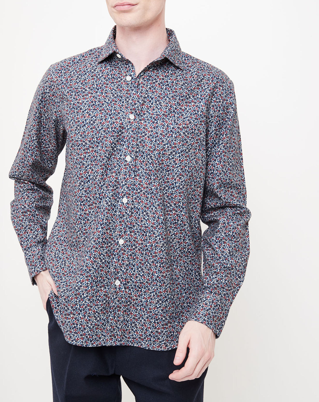 Hartford Chemise Regular Paul imprimée bleu/multicolore