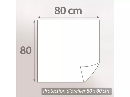 Housse de protection oreiller 80x80 cm Antonin Molleton absorbant traité anti-acariens