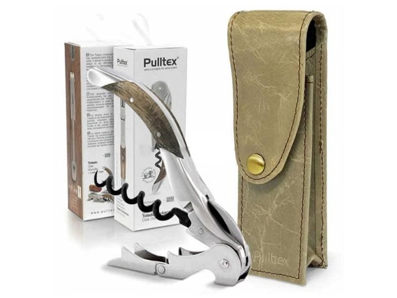 Pulltex Korkenzieher Toledo mit Eichenholz Einlage Braun Zapfenzieher