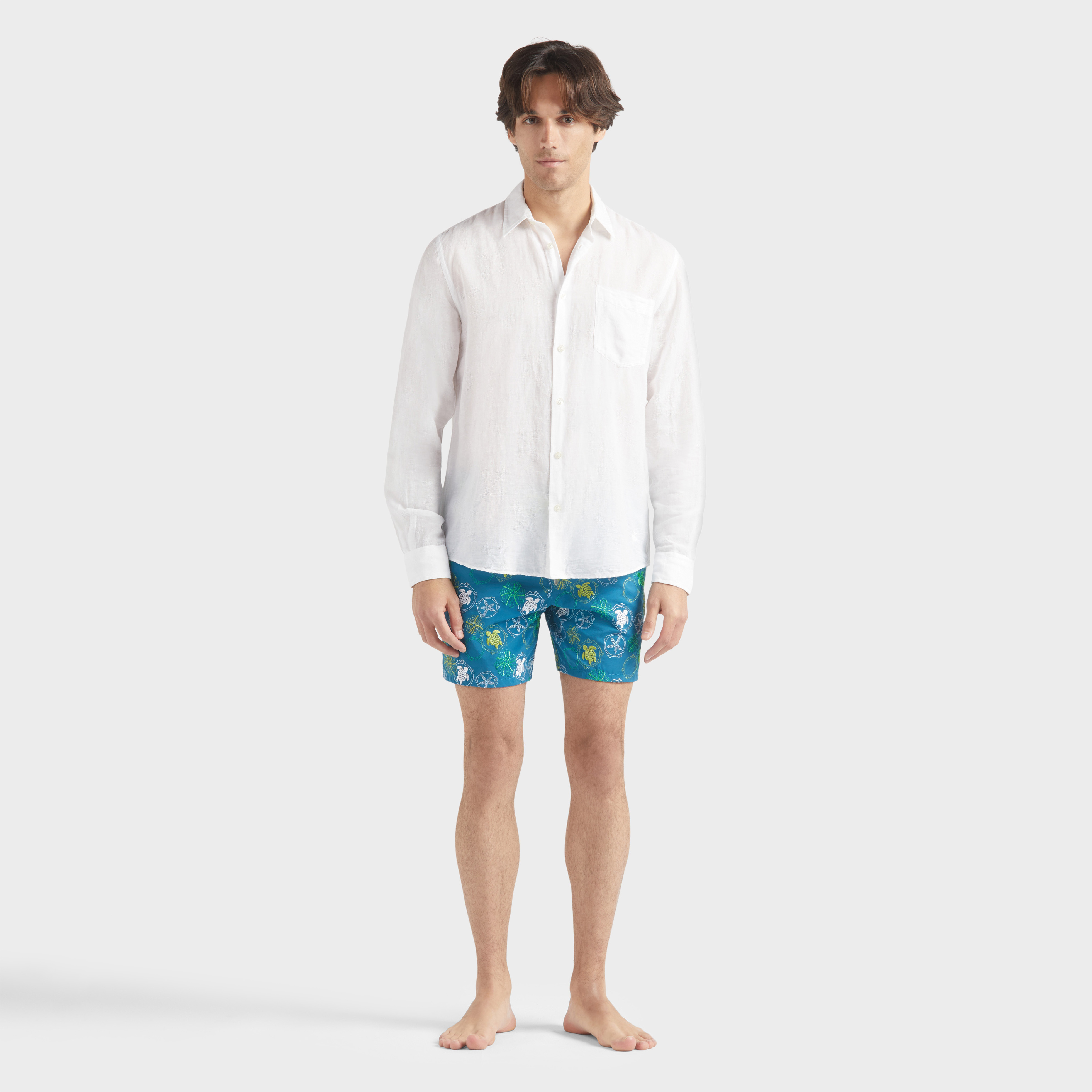 Chemise en lin et coton homme unie