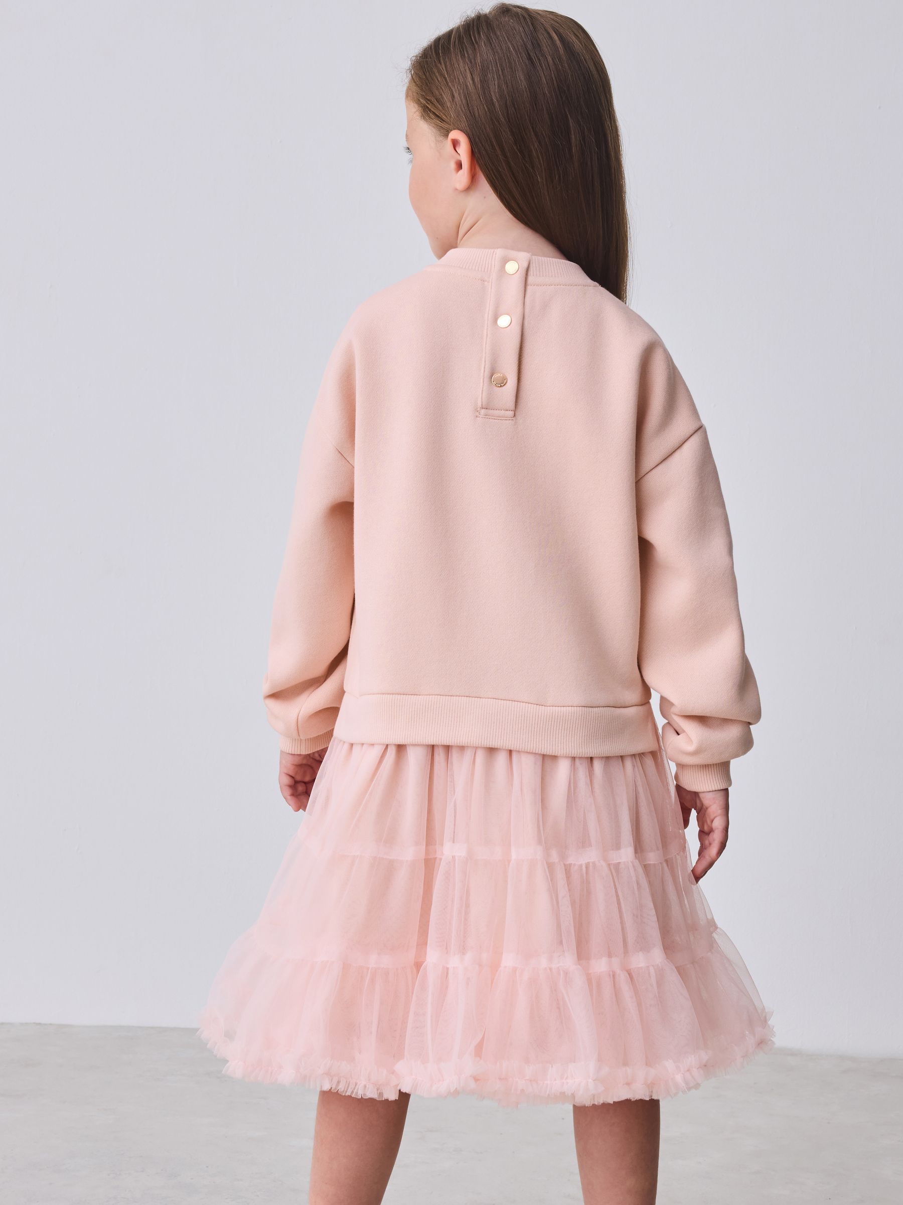 Roze - Baker by Ted Baker Mesh Skirted Sweat Mockable Dress