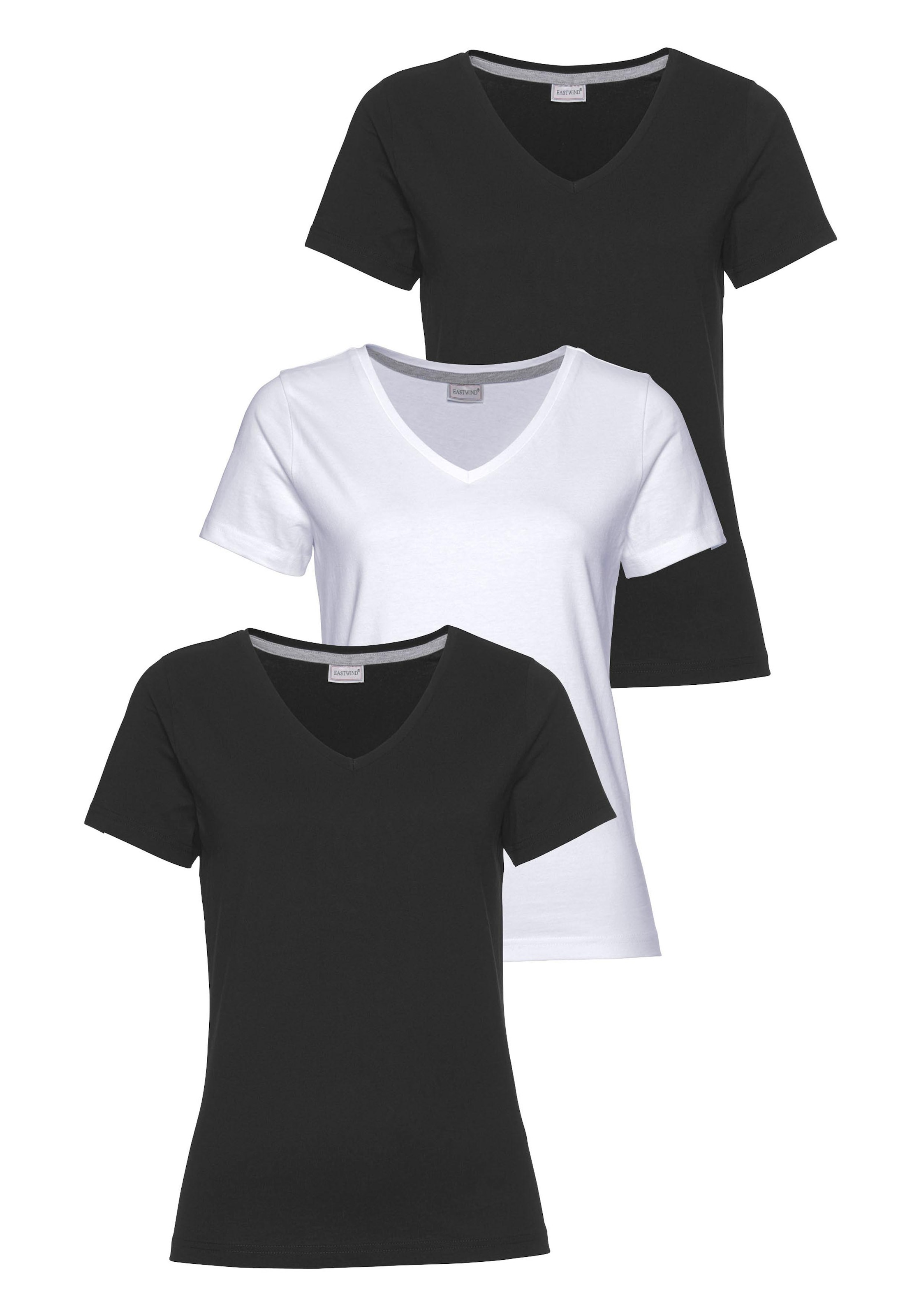 Eastwind T-Shirt, 3 Stk. Kurzarm,  figurumspielend,  aus Baumwolle,  im 3er-Pack