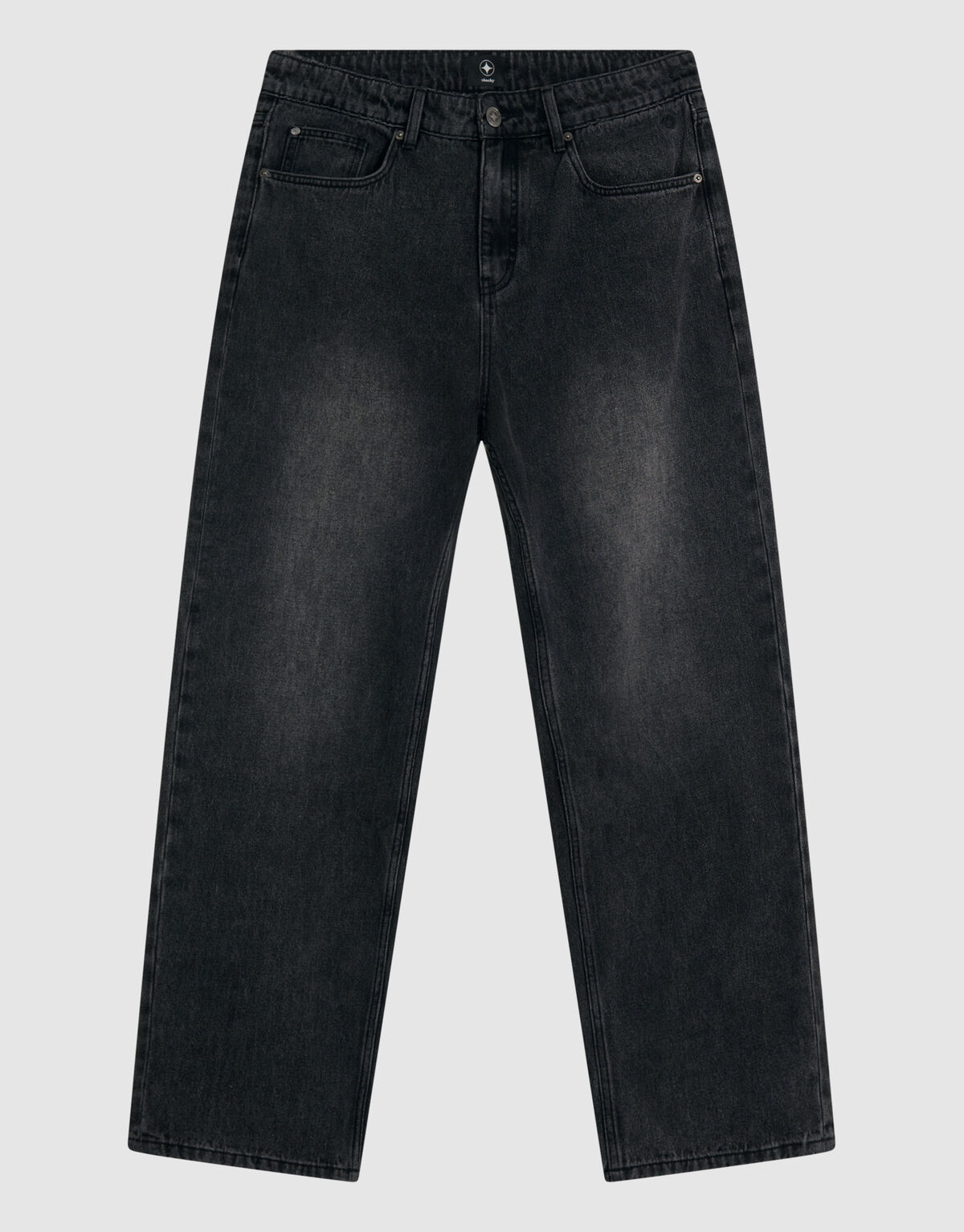 Baggy Fit Jeans Donkergrijs L34