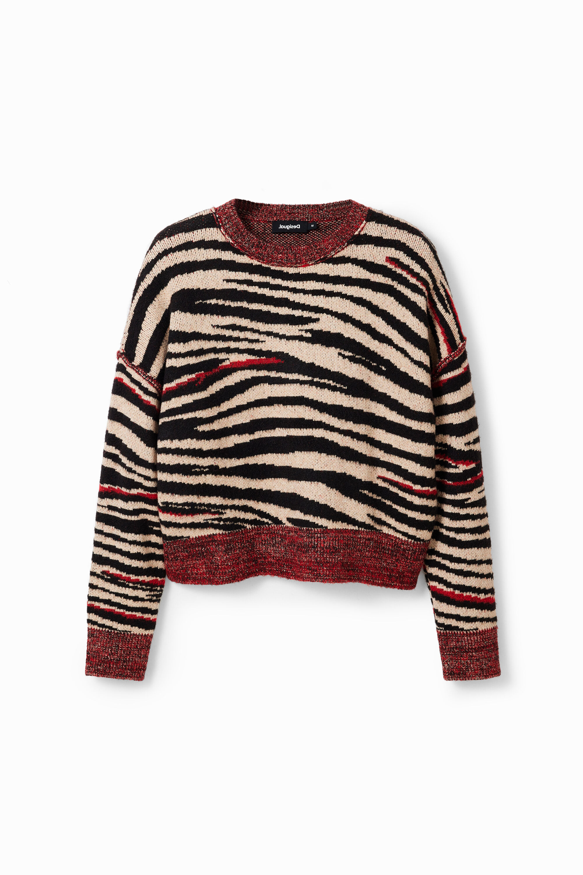 Suéter oversized com estampa de zebra