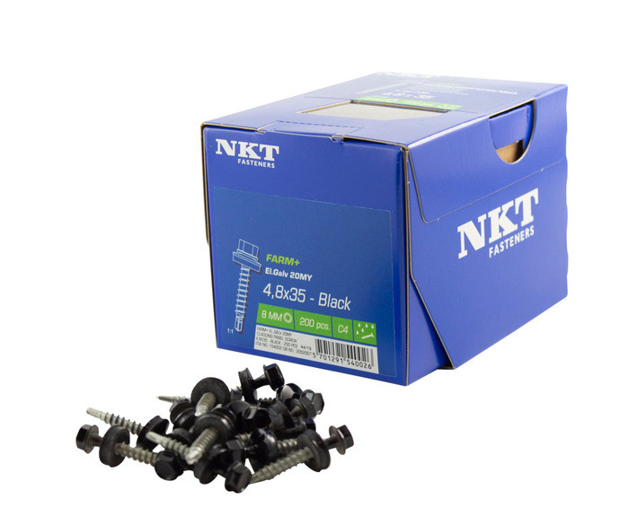 NKT Fasteners farmerskrue sort 4,8 x 35 mm 200 stk.