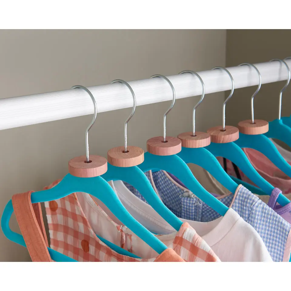 20 Stuks Kledinghangers voor Kinderen - Fluweel - Blauw