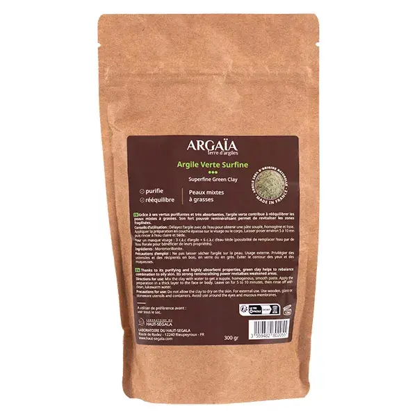 Argila Verde em Pó Super Fina Argaïa 300g