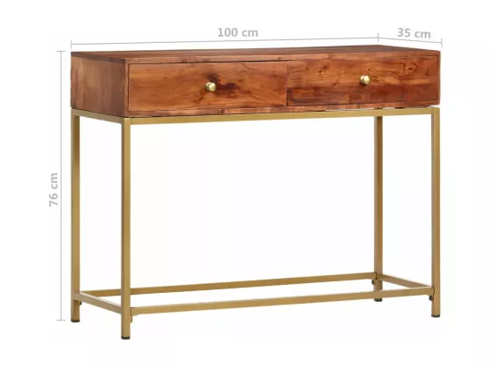 Table console 100x35x76 cm Bois d'acacia massif