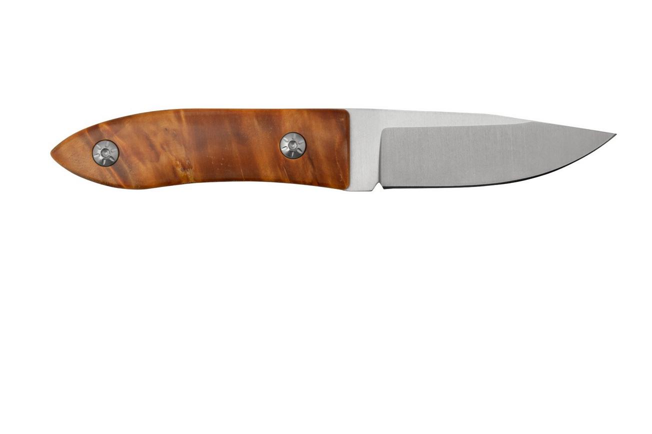 Maserin AM22, 923-RA Brown Poplar Burl, vaststaand mes, Atillio Morotti design