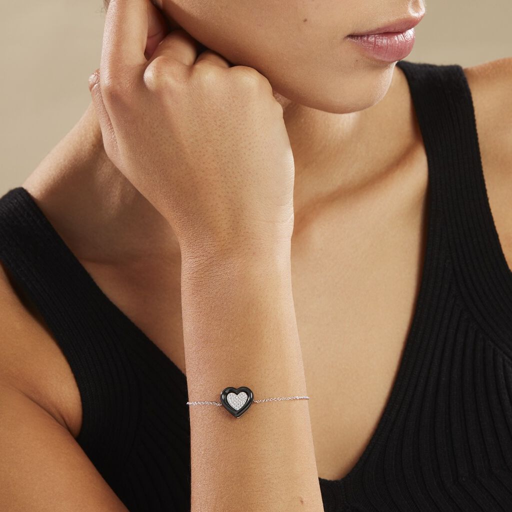 Bracelet Ana-paula Argent Blanc Céramique Et Oxyde De Zirconium
