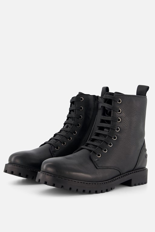 Muyters Veterboots zwart Leer