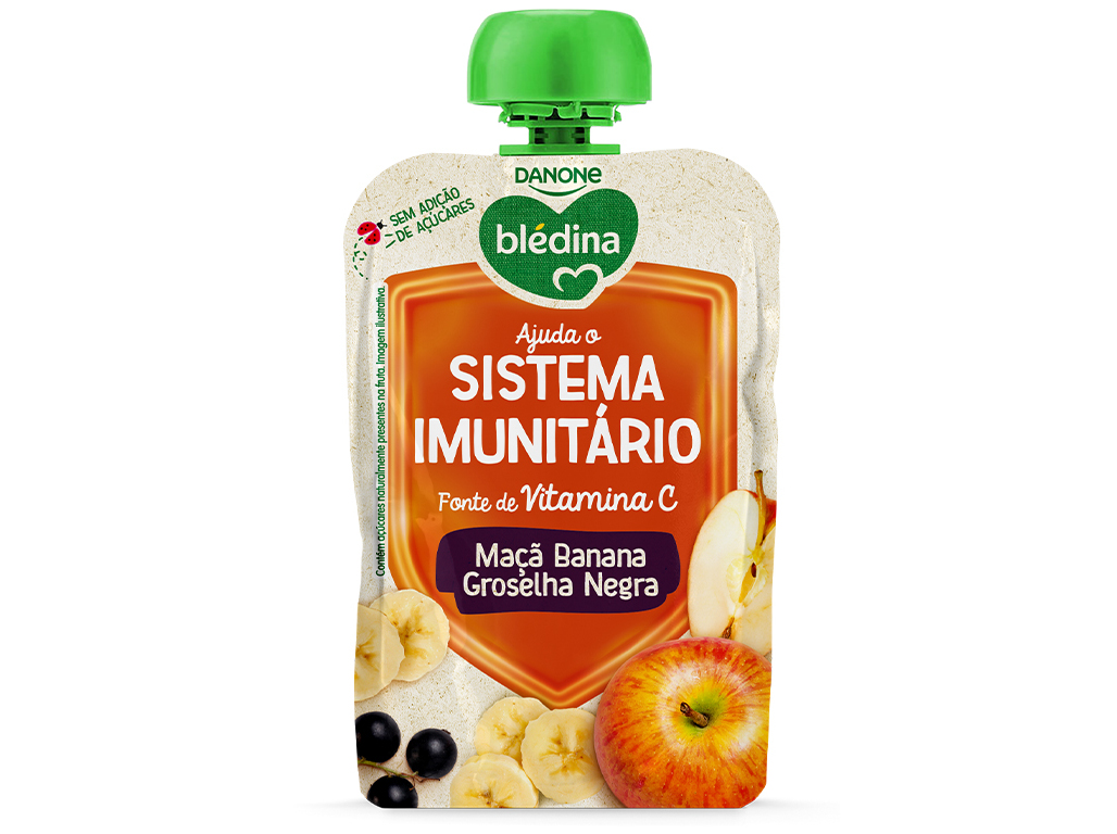 SAQUETA FRUTA BLÉDINA MAÇÃ BANANA GROSELHA 100 G