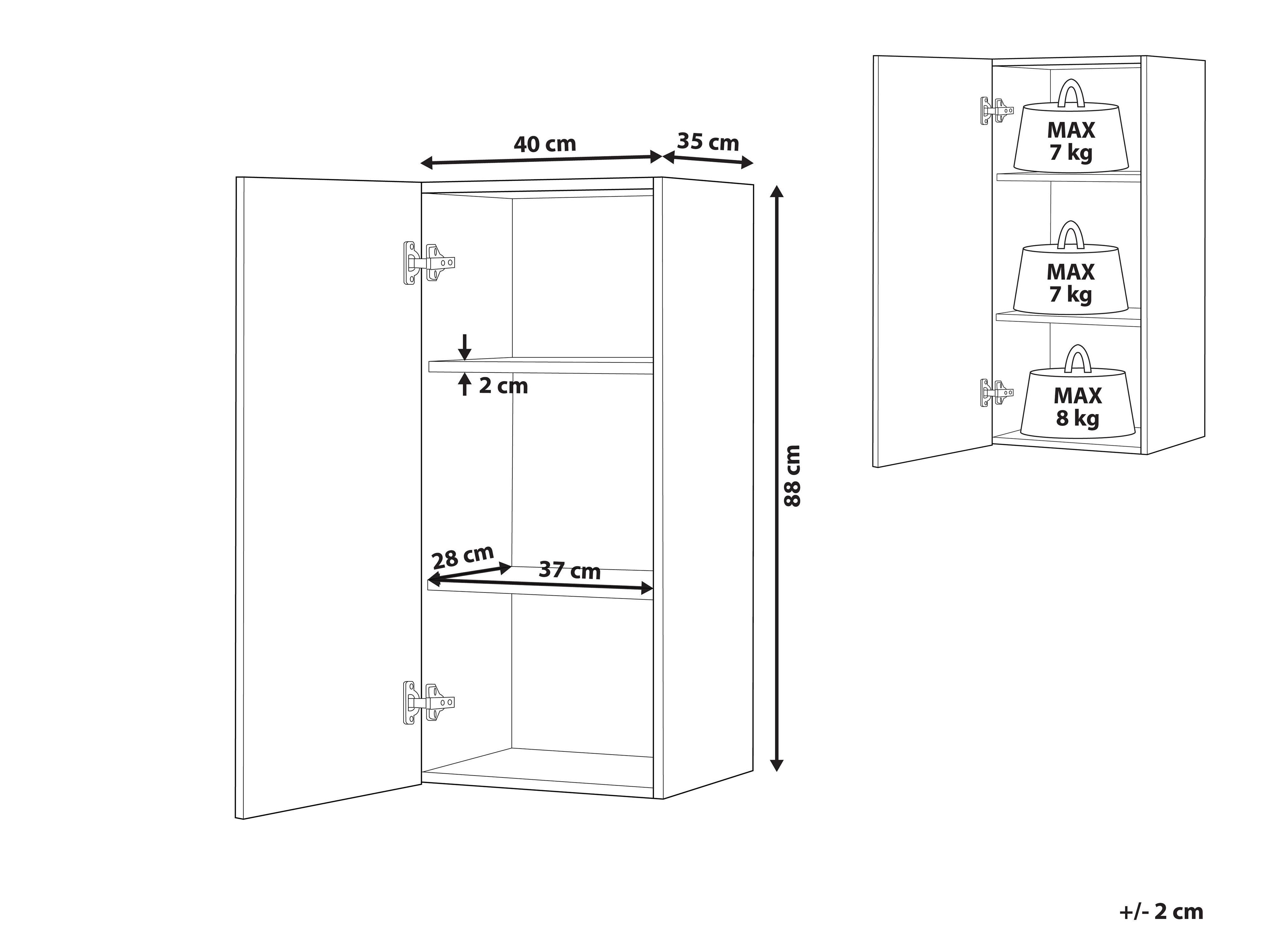 Hangende badkamerkast BILBAO 40 cm Wit