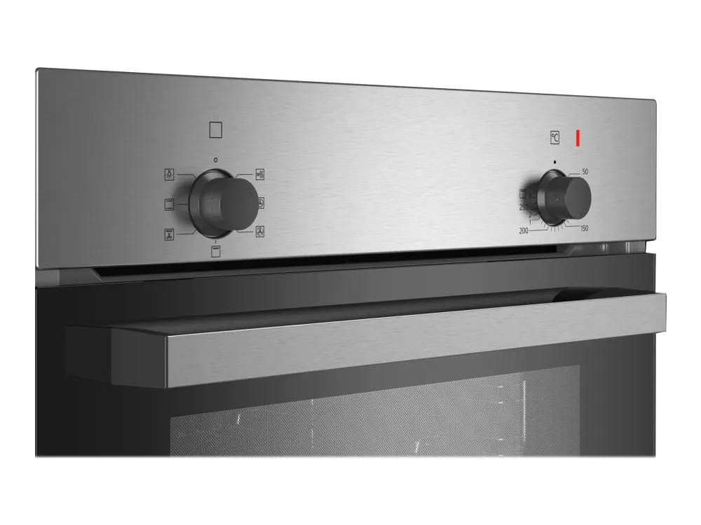 Siemens iQ100 HB010FBR1S - Ovn - til indbygning - niche - bredde: 56 cm - dybde: 55 cm - højde: 57.5 cm - Klasse A - rustfrit stål