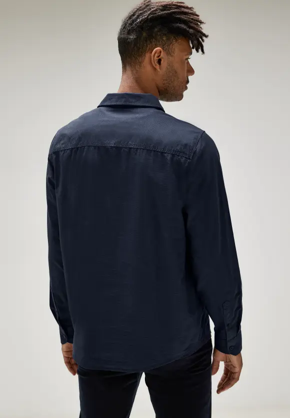 Hemd in einem Strukturlook - deep navy blue