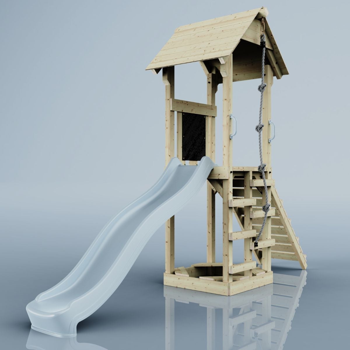 PolarPlay Lillehammer houten speeltoren in blauw